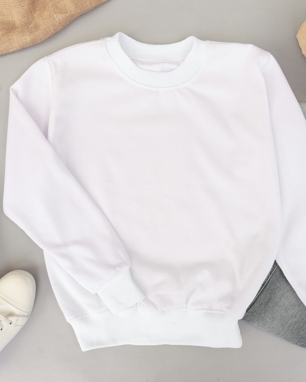 Sweat Col Rond Blanc